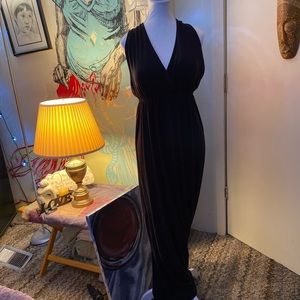 Black, full length, maxi dress